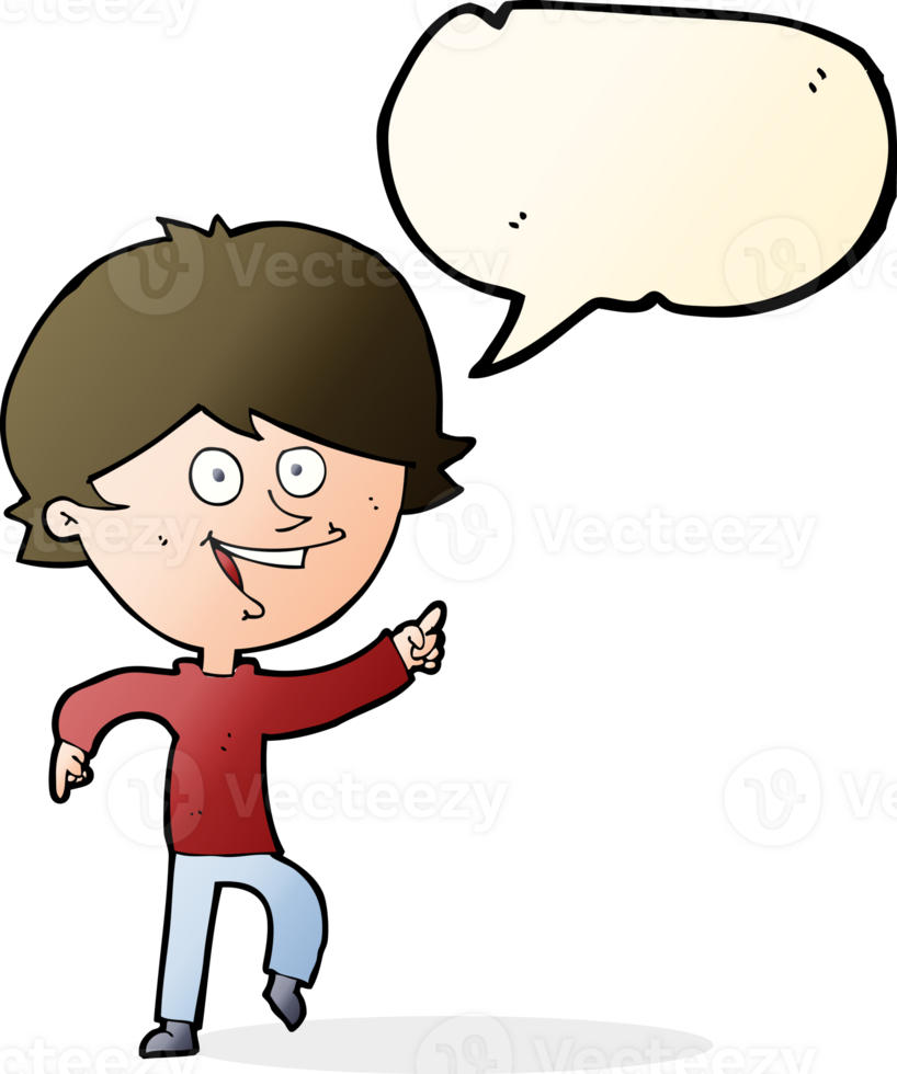 cartoon happy pointing man with speech bubble png