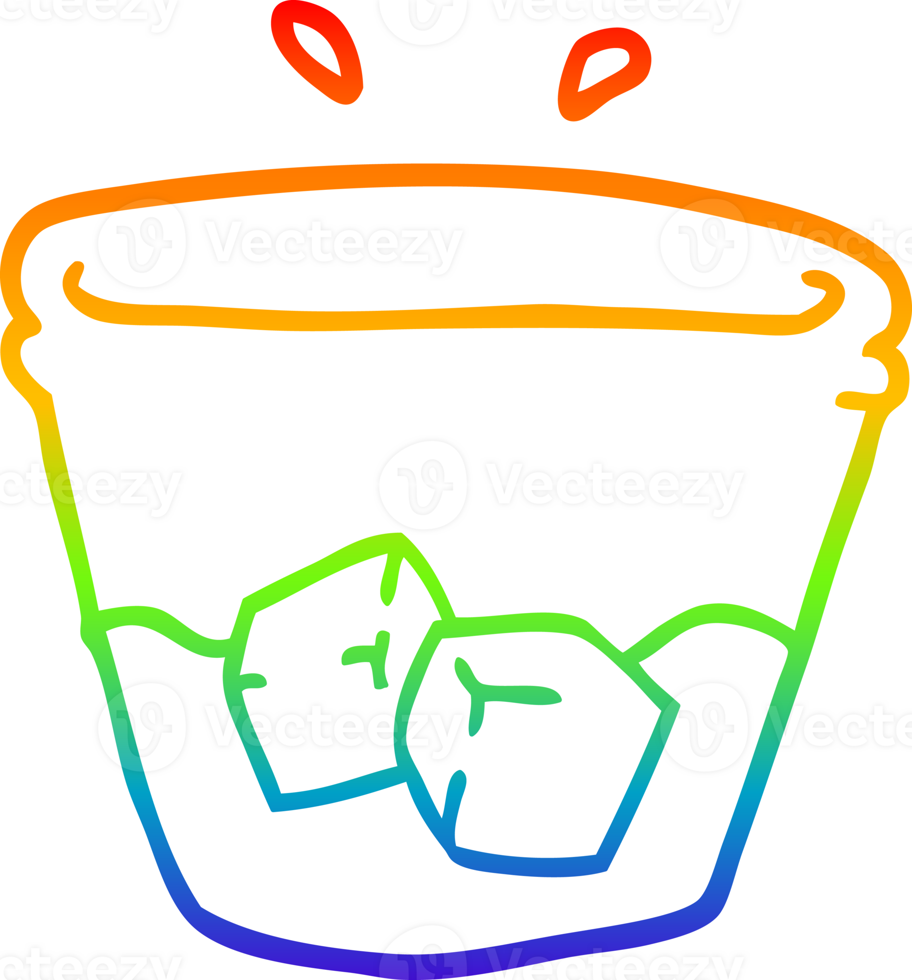 rainbow gradient line drawing of a cartoon water and ice 45262387 PNG