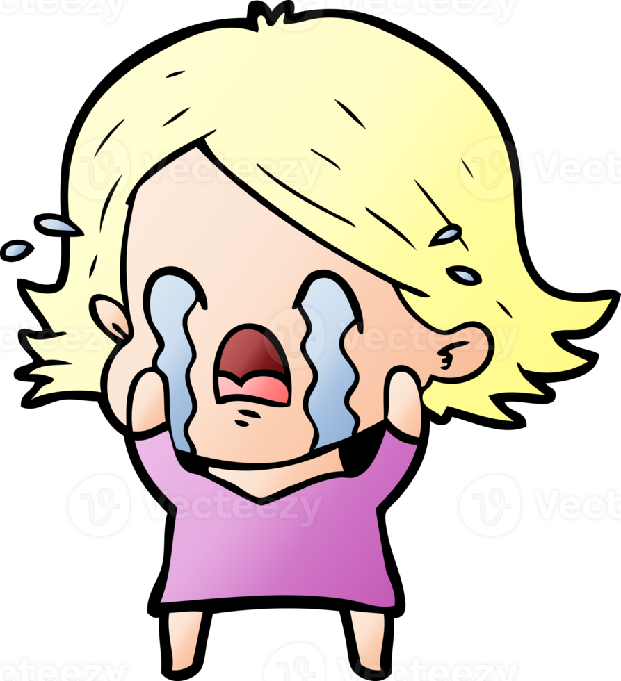 cartoon woman crying png