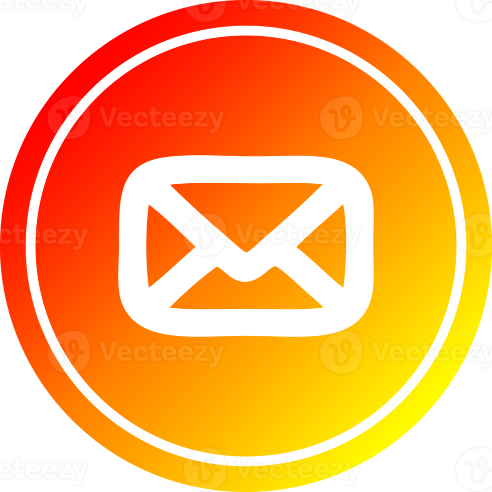envelope letter circular icon with warm gradient finish png