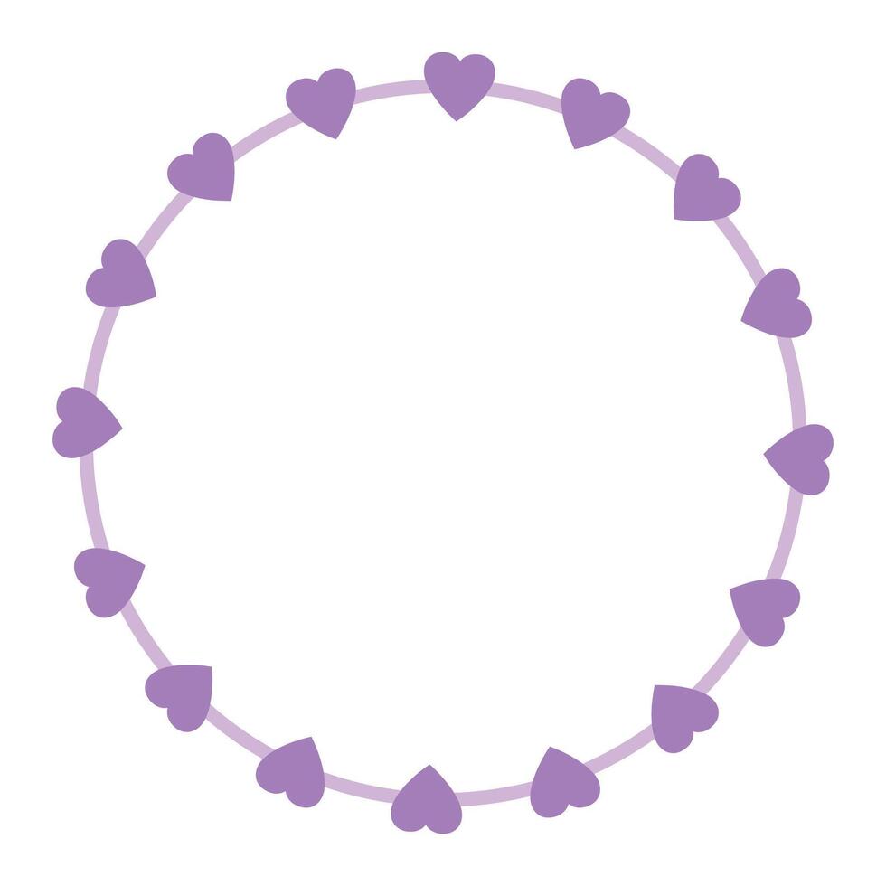 Hand drawn hearts border and frame on white background vector