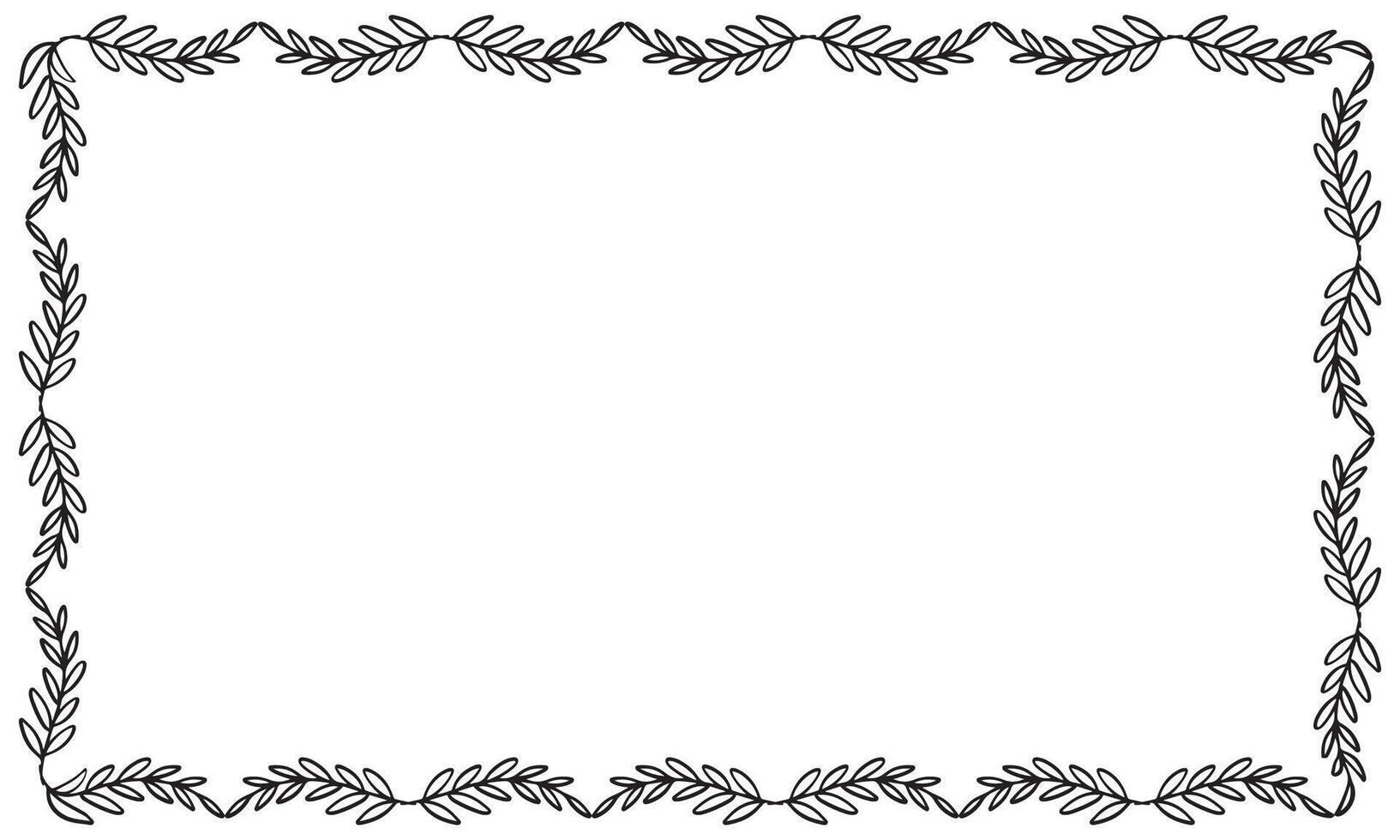 Hand drawn floral frame design background vector