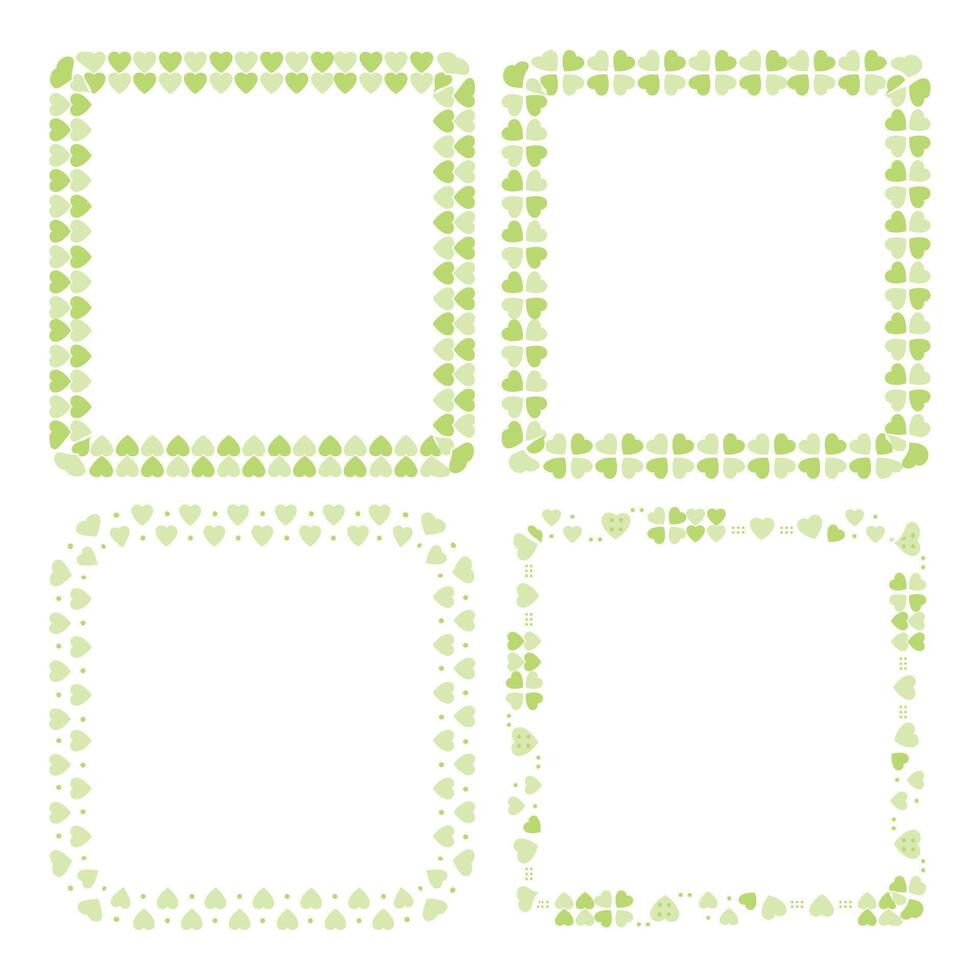 Hand drawn hearts border and frame collection vector