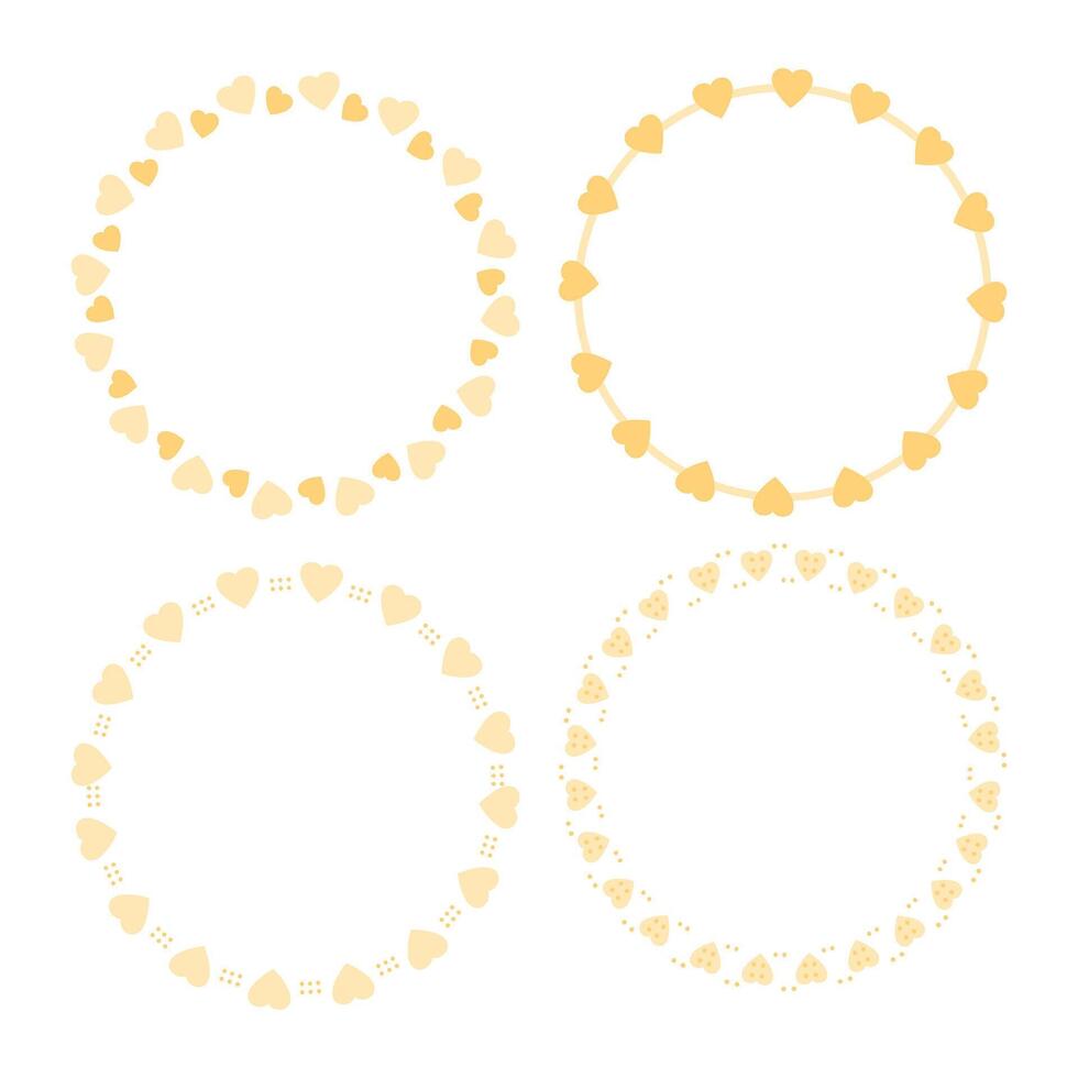 Hand drawn hearts border and frame collection vector
