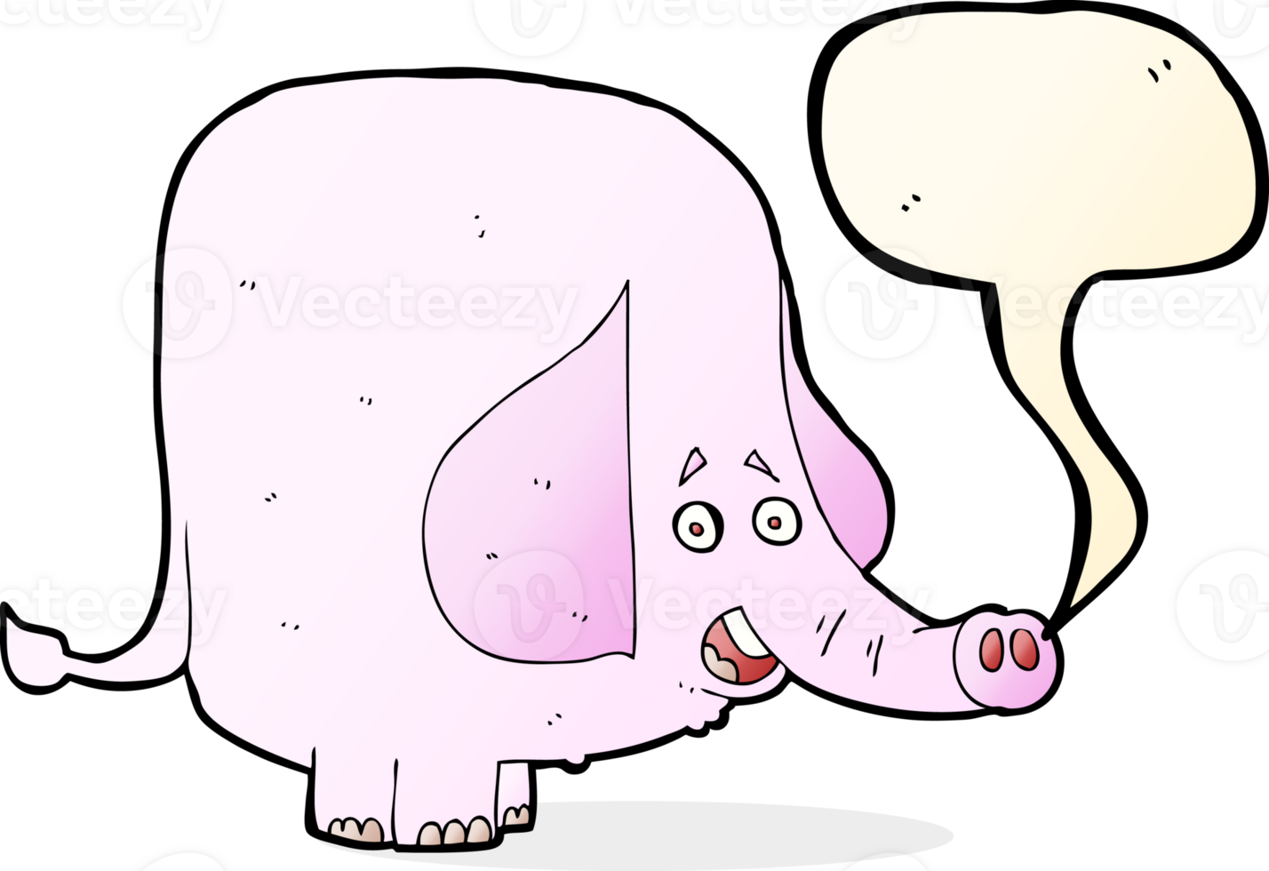 cartoon pink elephant with speech bubble png