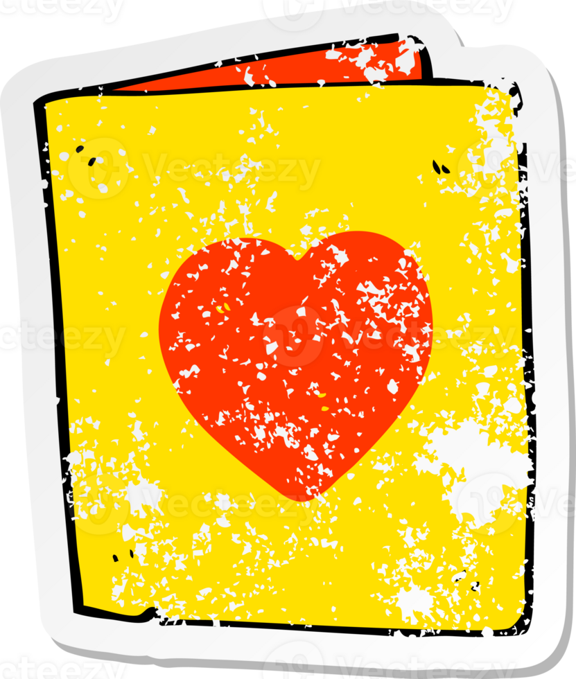 retro distressed sticker of a cartoon folded card png