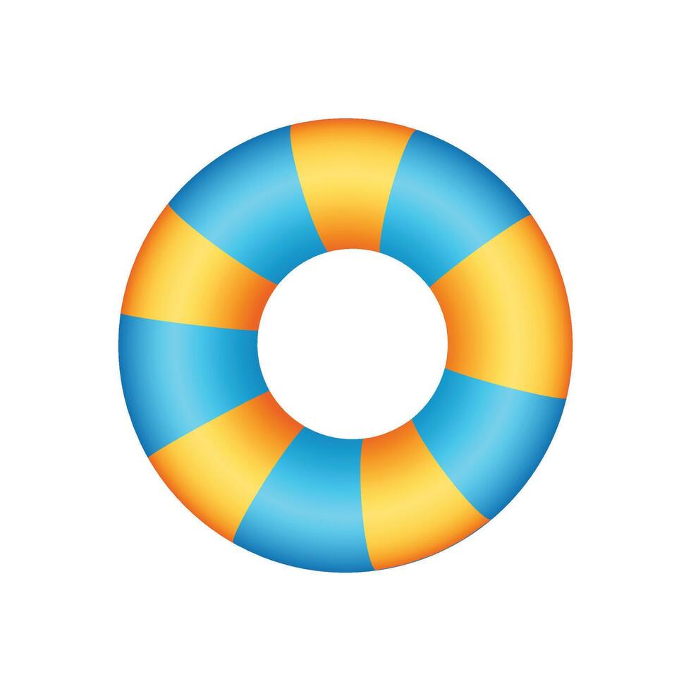 Swimming ring Cartoon inflatable color life buoy on white vector