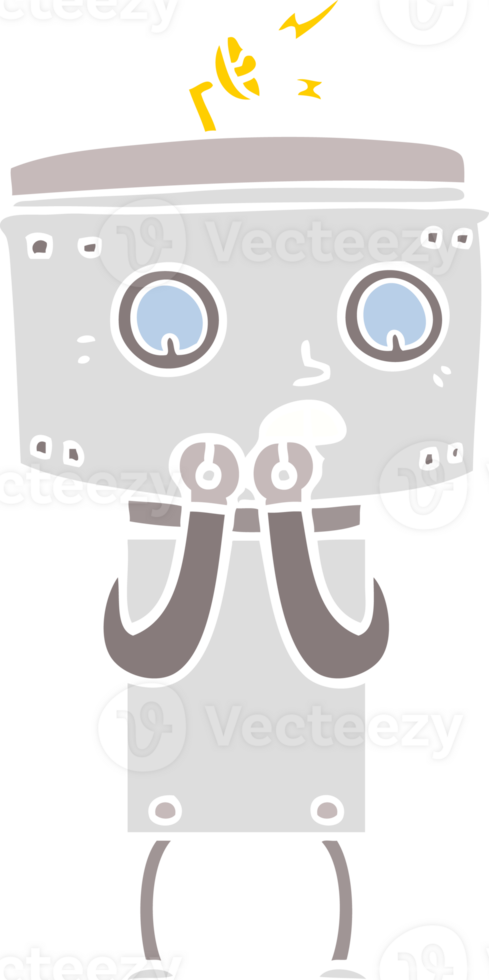 nervous flat color style cartoon robot png