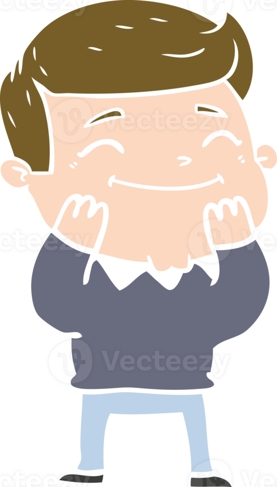 happy flat color style cartoon man png