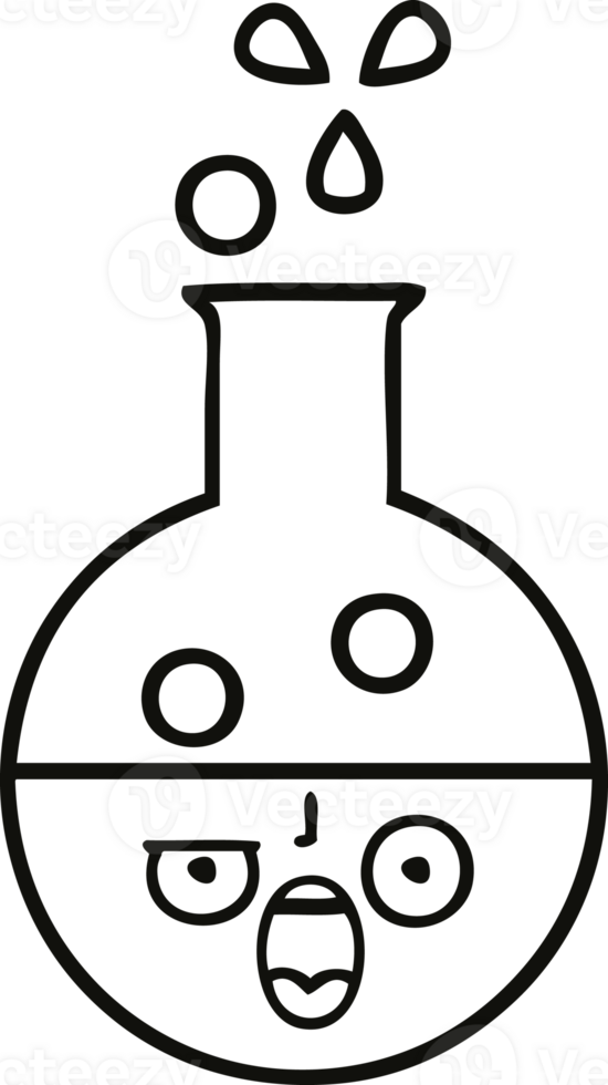 line drawing cartoon of a test tube png