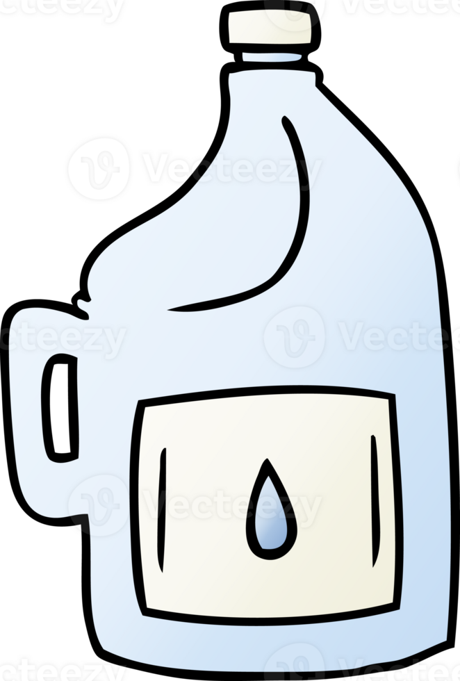 hand drawn gradient cartoon doodle of a large drinking bottle png
