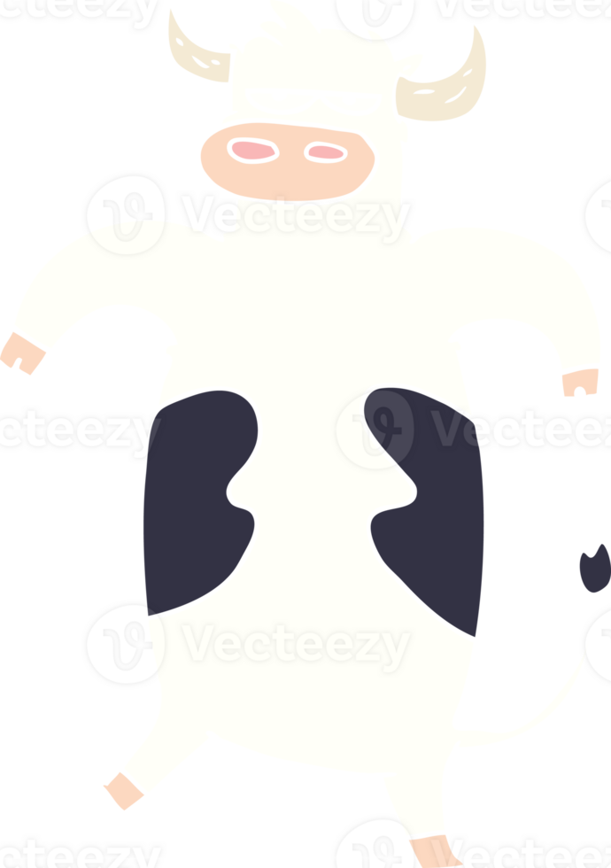 flat color style cartoon bull png
