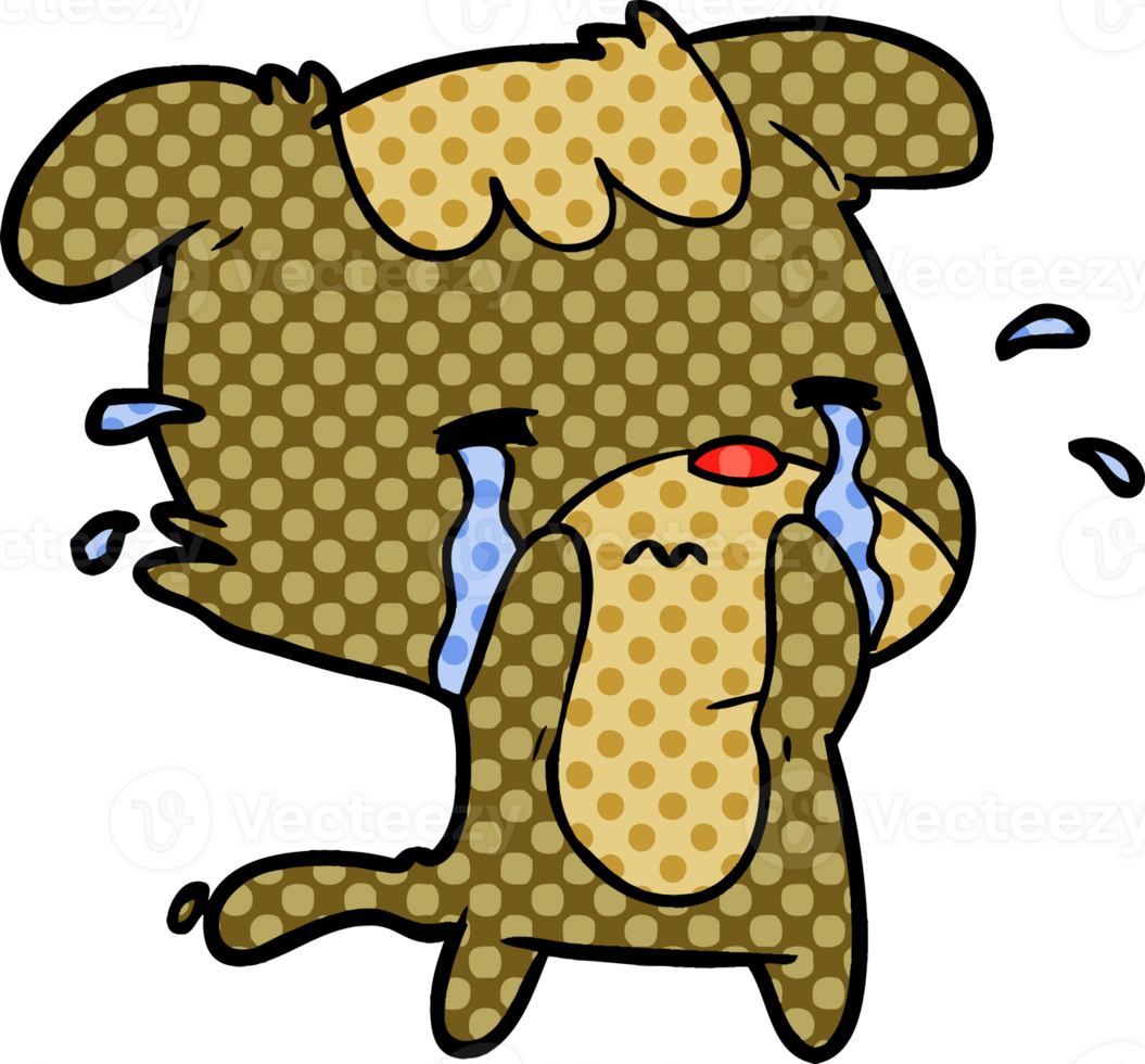 cartoon sad dog crying png
