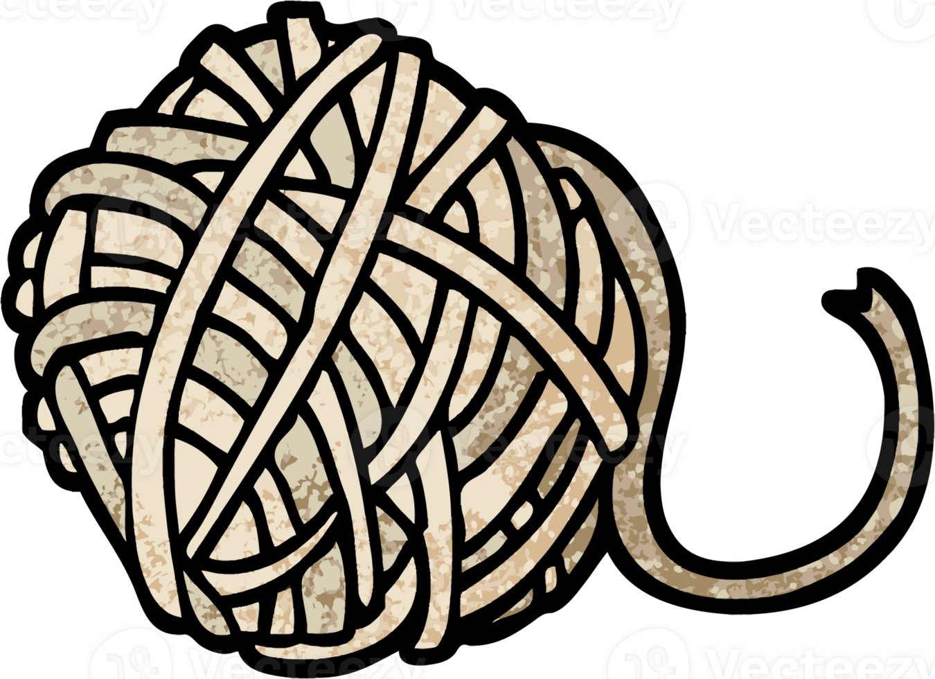 grunge textured illustration cartoon ball of string png