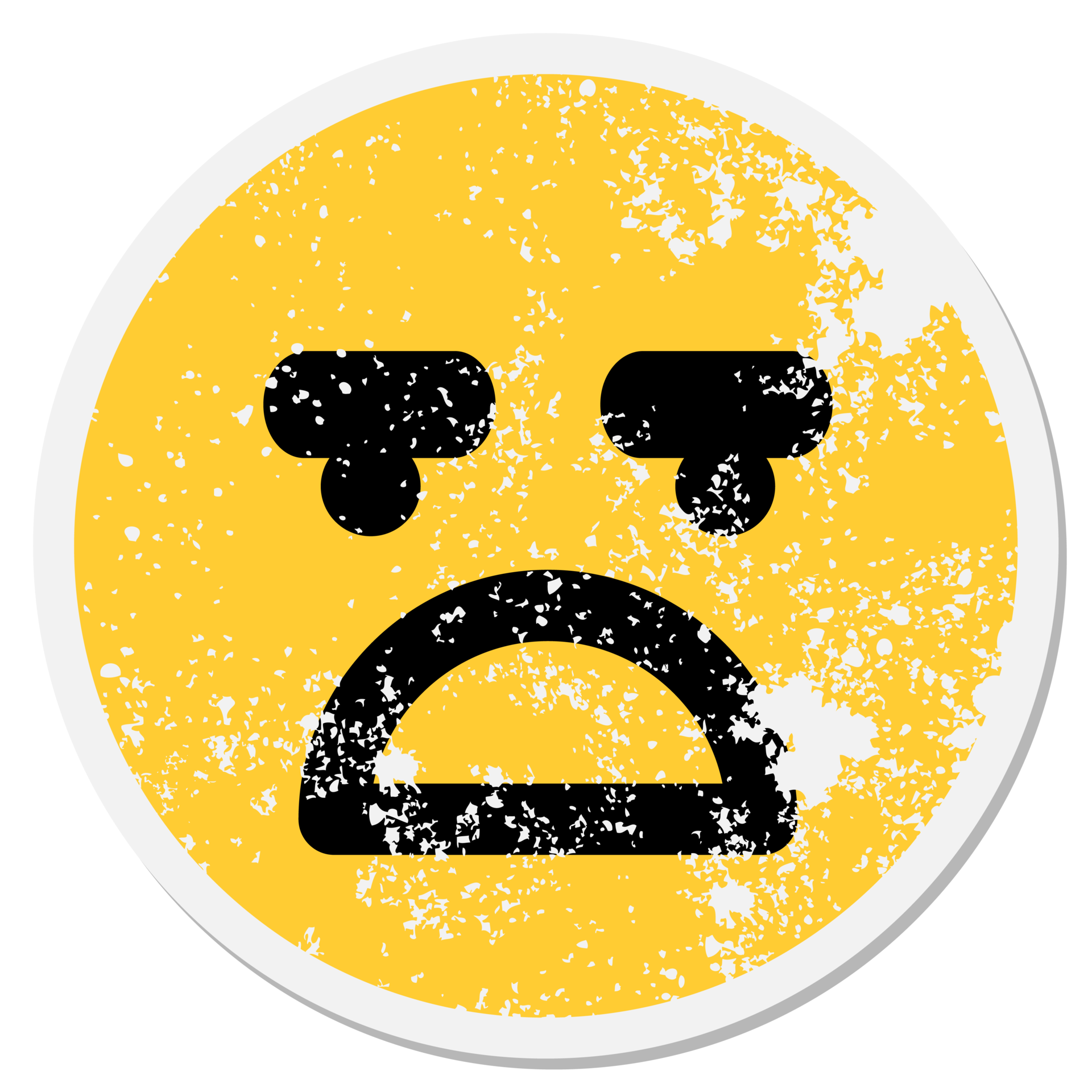displeased face circular sticker 45263138 PNG