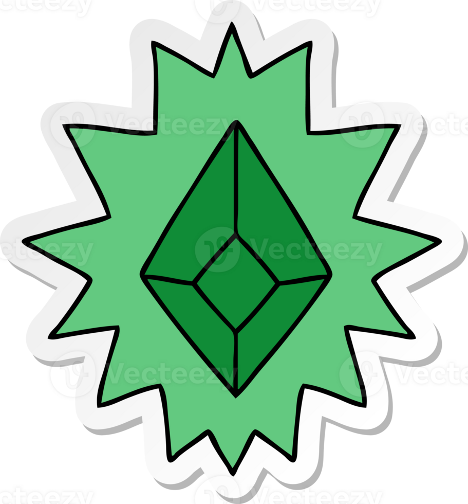 hand drawn sticker cartoon doodle of a red bright jewel png