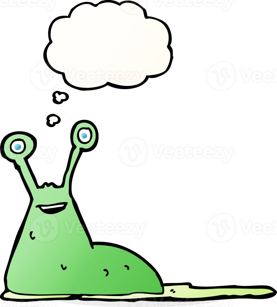 cartoon slug with thought bubble png