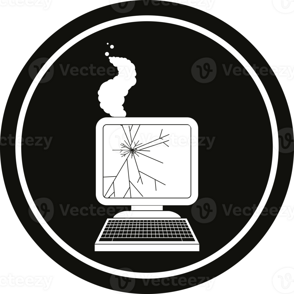 broken computer graphic circular symbol png