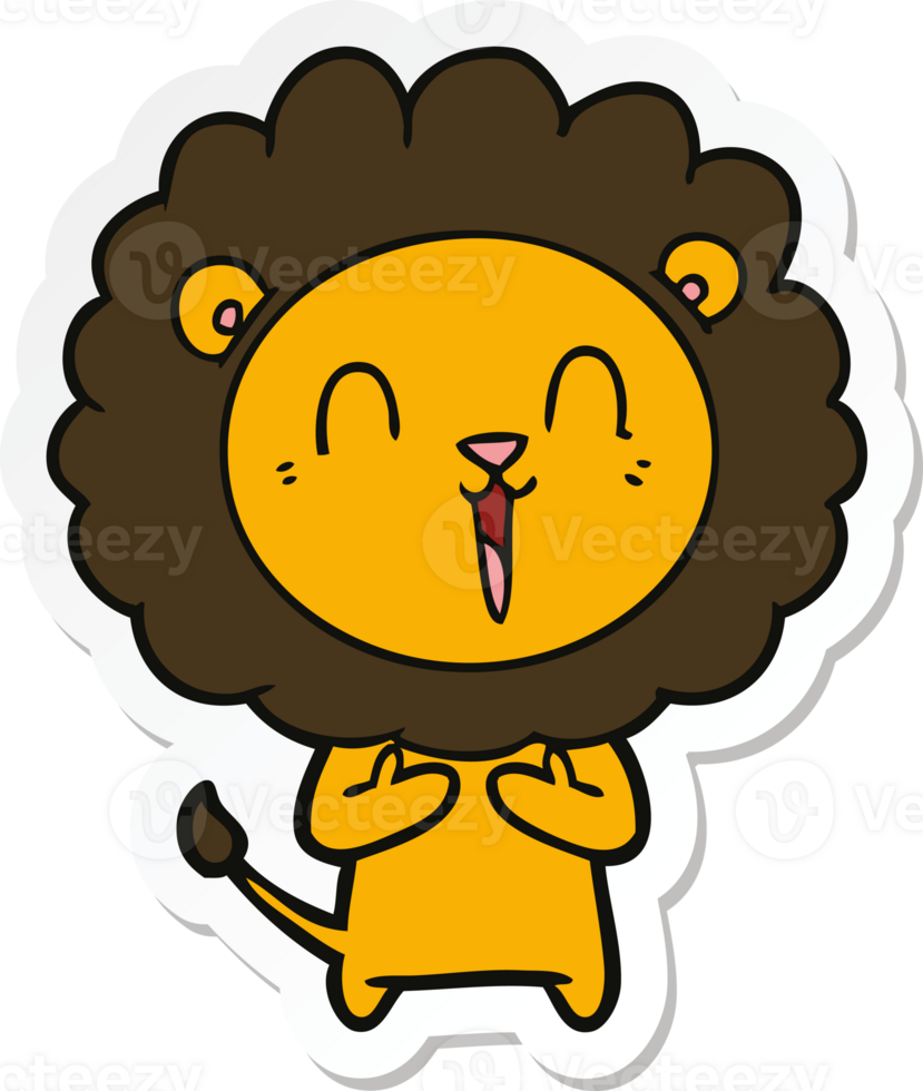 Aufkleber eines lachenden Löwen-Cartoons png