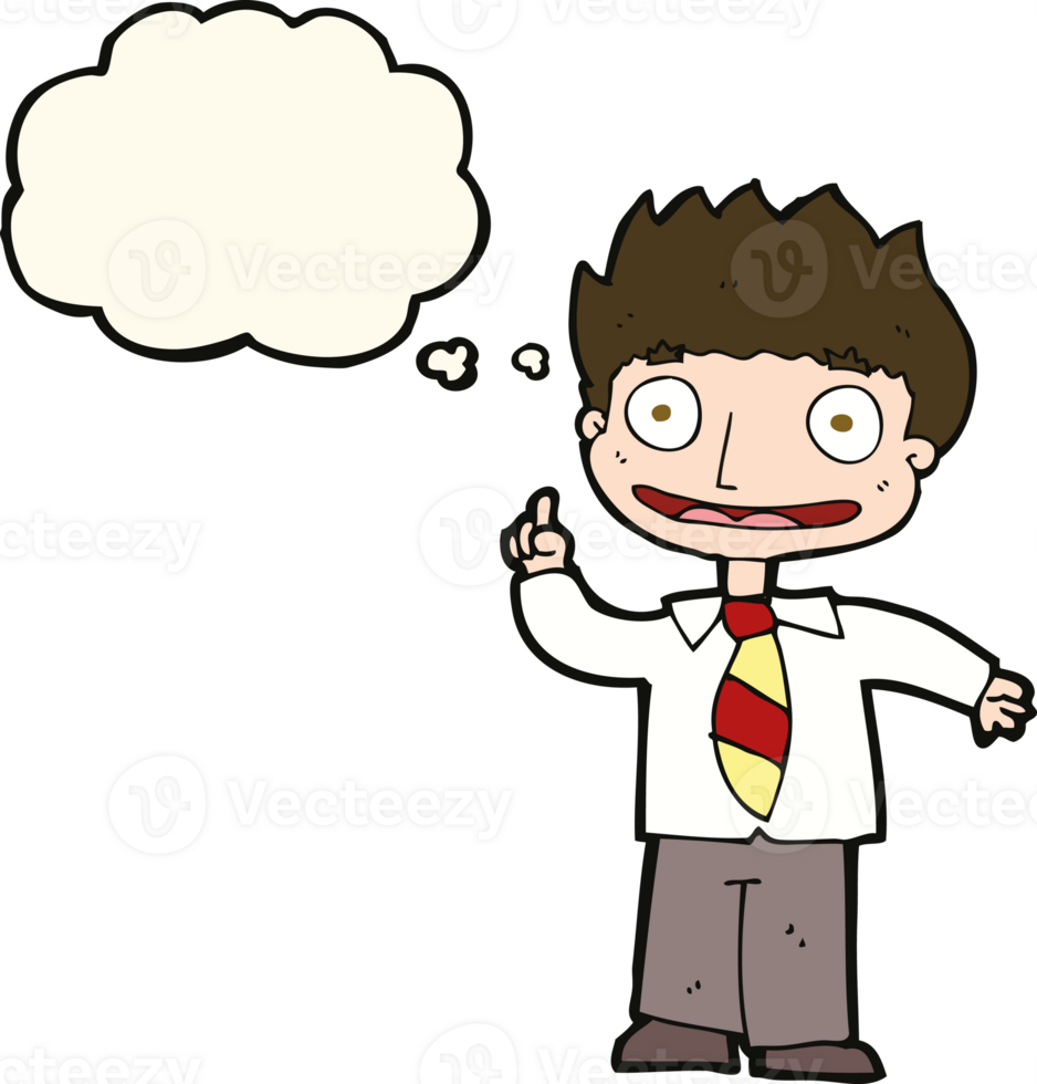 cartoon man with idea with thought bubble png
