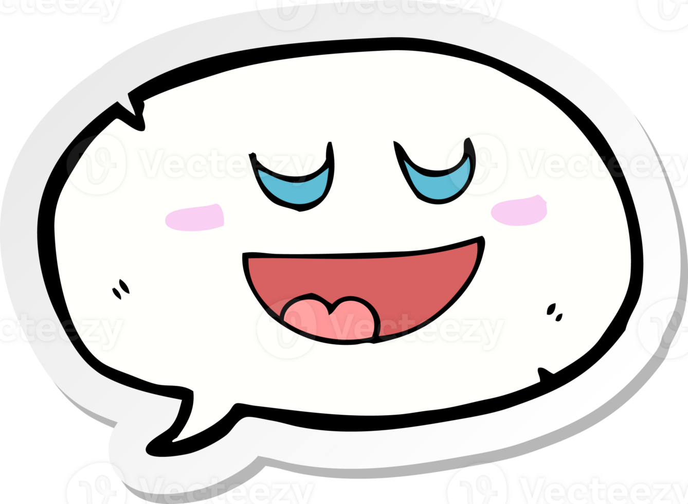 sticker of a cute cartoon speech balloon png