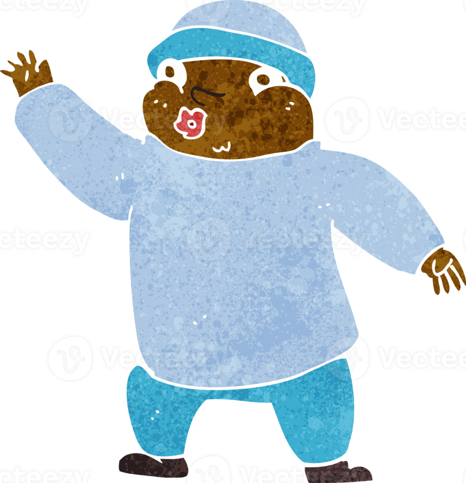 cartoon man in hat waving png