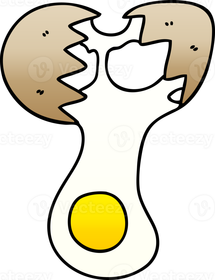 gradient shaded quirky cartoon cracked egg png