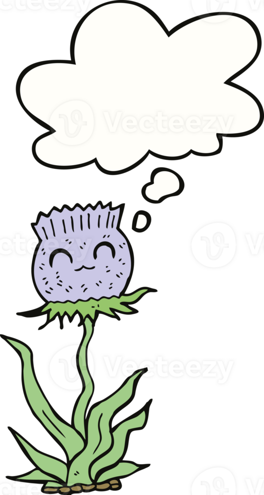 cartoon thistle with thought bubble png
