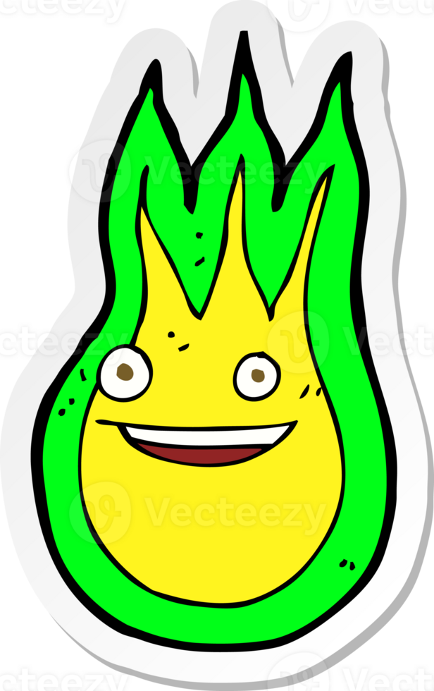 sticker of a cartoon friendly fireball png