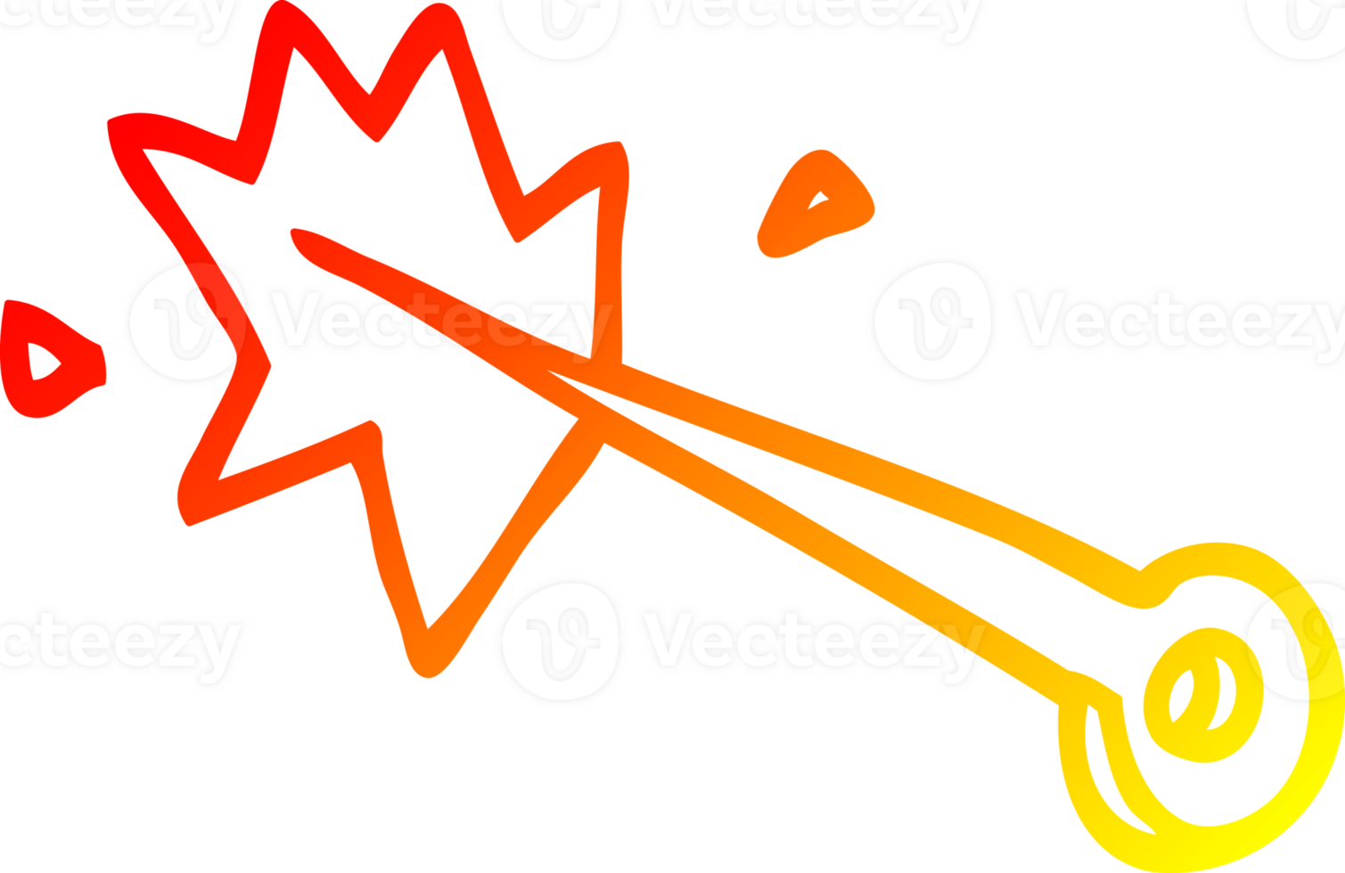 warm gradient line drawing of a cartoon sewing needle png