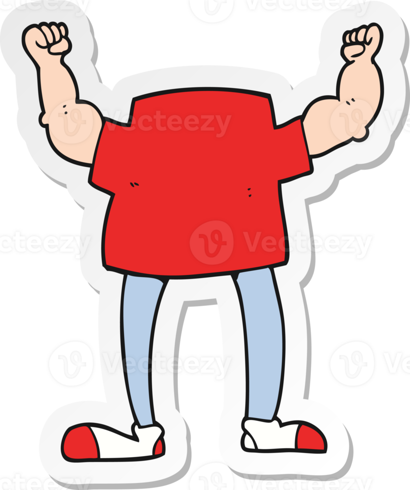 sticker of a cartoon headless man png