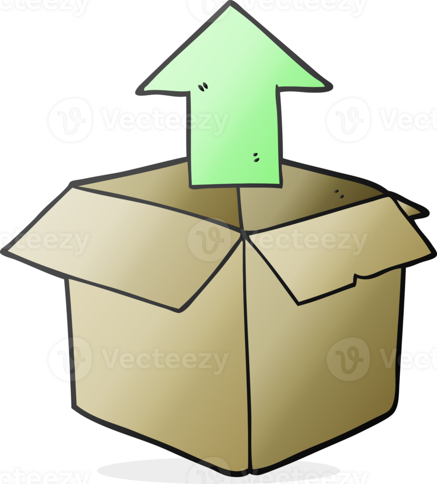 hand drawn cartoon unpacking a box png
