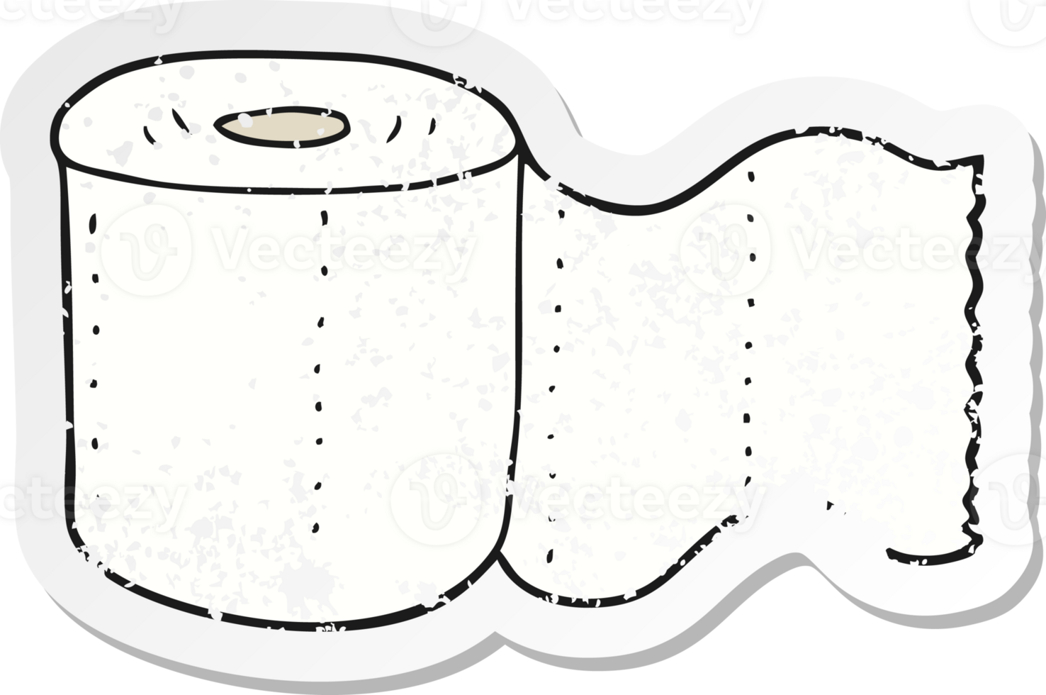 retro distressed sticker of a cartoon toilet paper png
