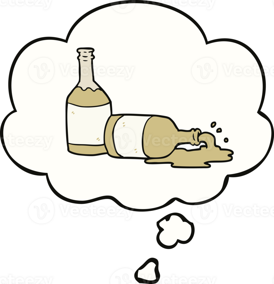 cartoon beer bottles with thought bubble png