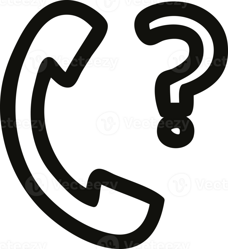 telephone handset with question mark icon symbol png