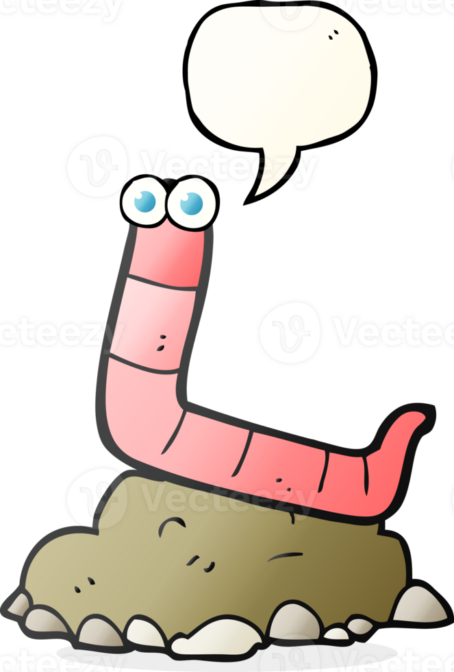 hand drawn speech bubble cartoon worm png