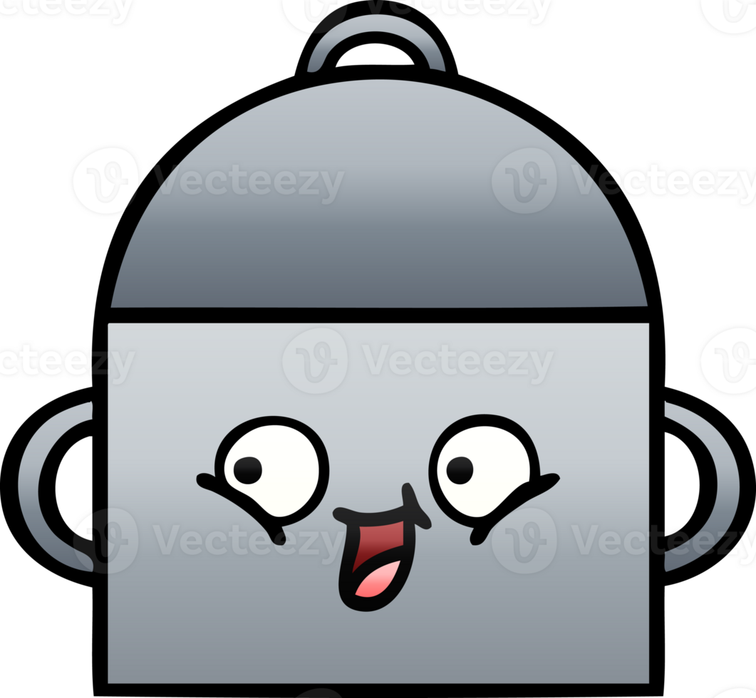 gradient shaded cartoon of a cooking pot png