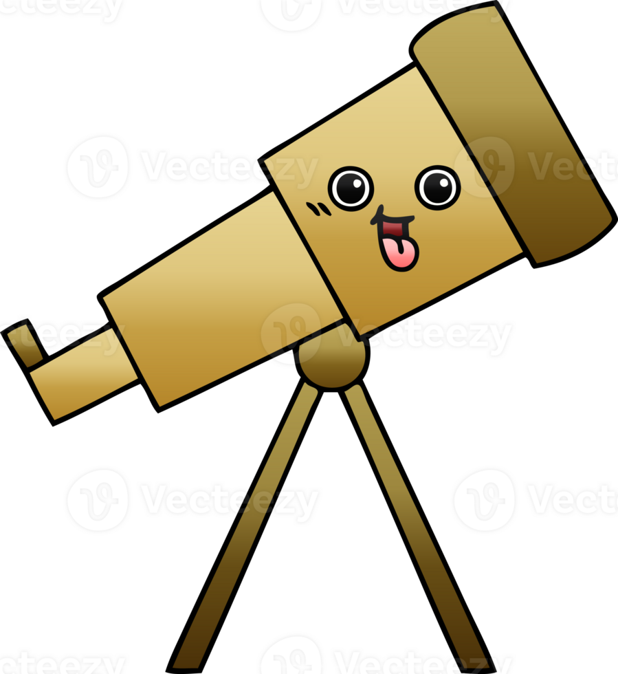 gradient shaded cartoon of a telescope png