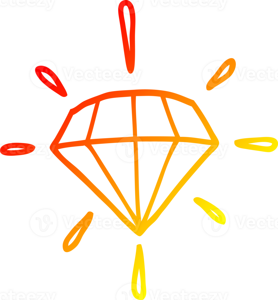 warm gradient line drawing of a cartoon tattoo diamond png