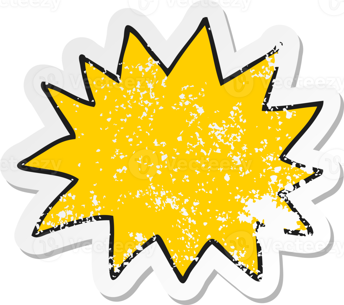 retro distressed sticker of a cartoon simple explosion symbol png