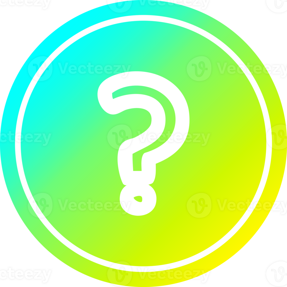 question mark circular icon with cool gradient finish png