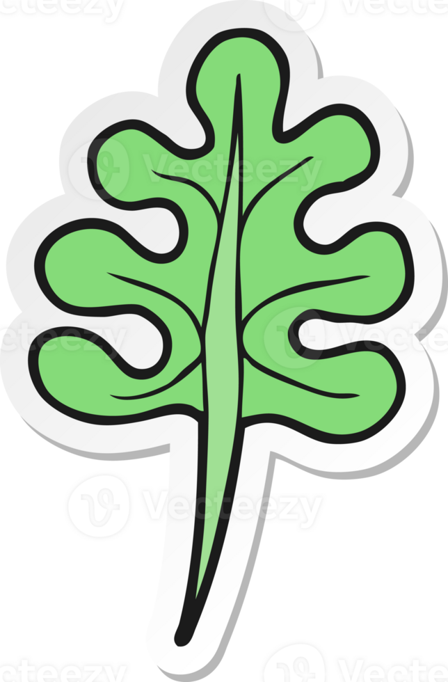sticker of a cartoon leaf png