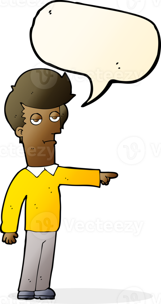cartoon pointing man with speech bubble png