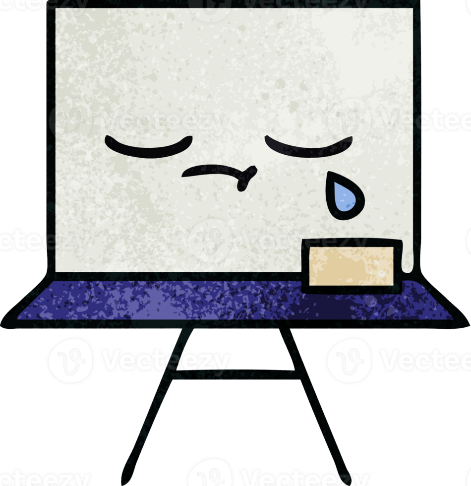 retro grunge texture cartoon of a white board png