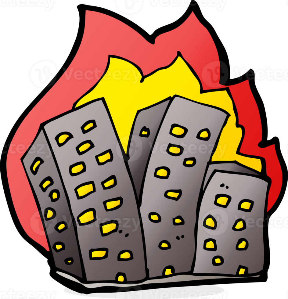 cartoon burning buildings png