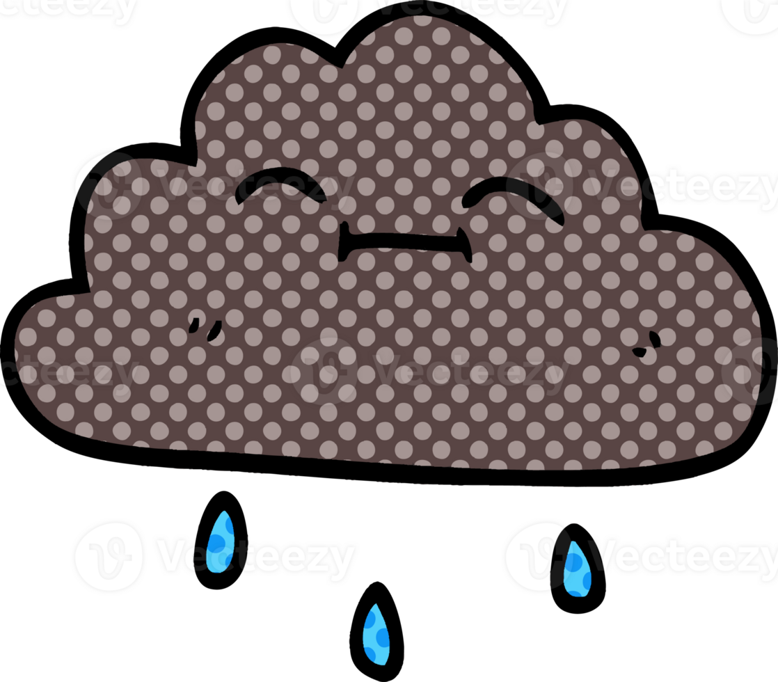 cartoon doodle happy rain cloud png