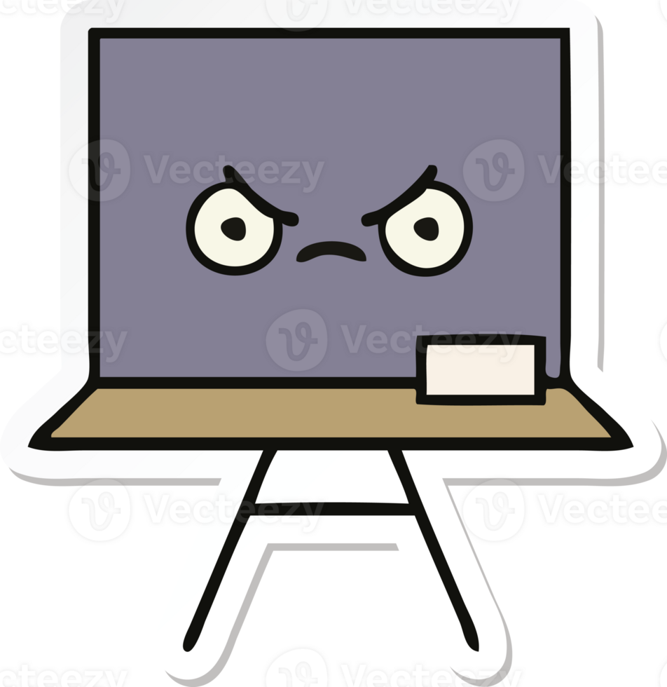 sticker of a cute cartoon chalkboard png