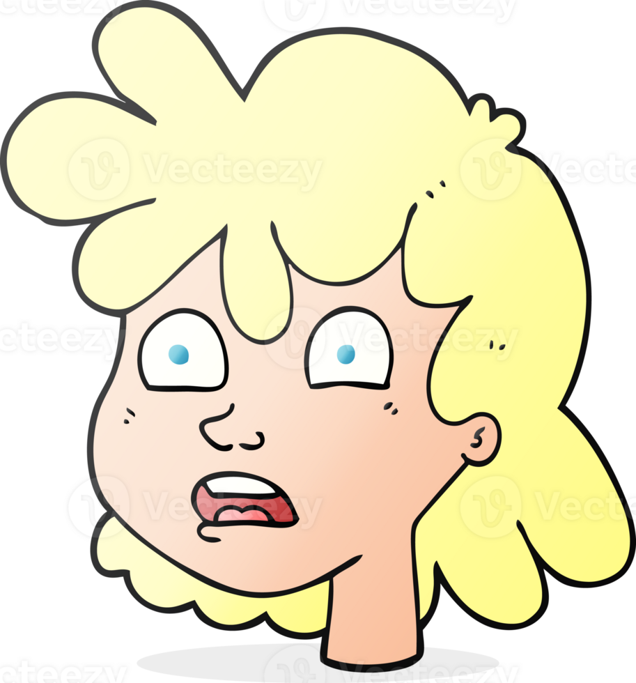 hand drawn cartoon female face png