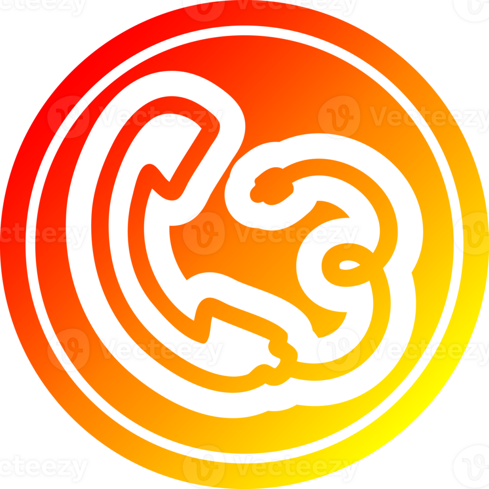 telephone handset circular icon with warm gradient finish png