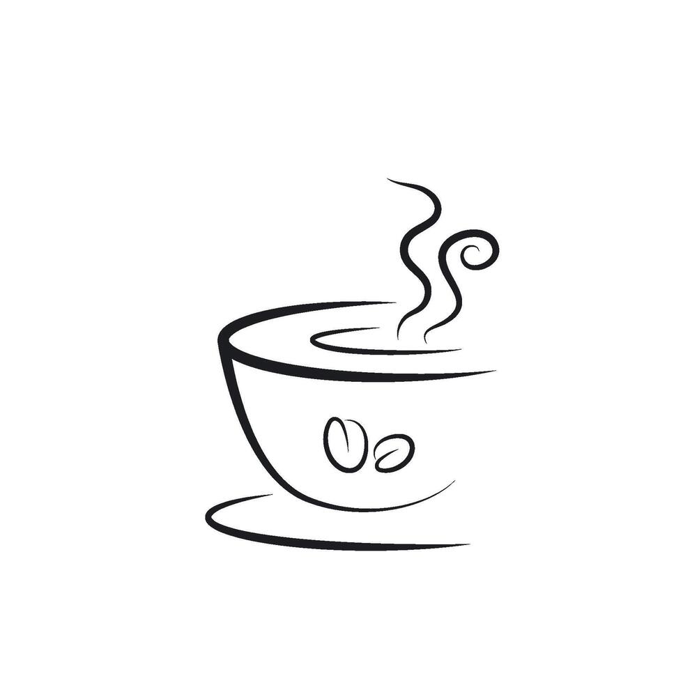 black cup coffe with smoke icon element design template vector